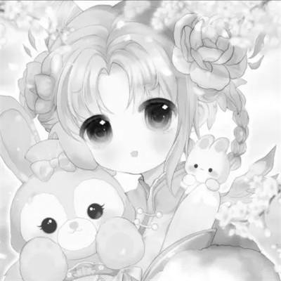 120张微信头像黑白漫画女生可爱图片