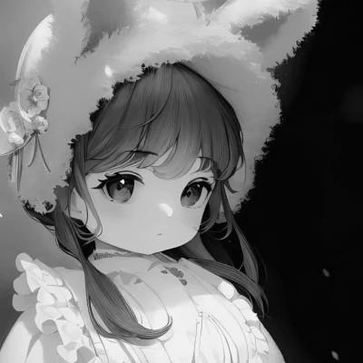 120张微信头像黑白漫画女生可爱图片