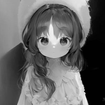 120张微信头像黑白漫画女生可爱图片