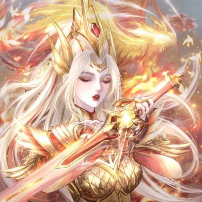 帅气穿铠甲女生拿剑动漫头像图片