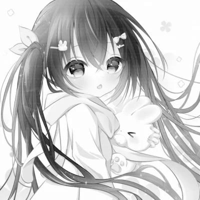 120张微信头像黑白漫画女生可爱图片