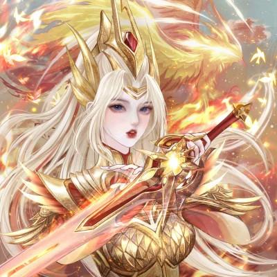 帅气穿铠甲女生拿剑动漫头像图片