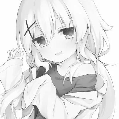 120张微信头像黑白漫画女生可爱图片