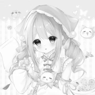 120张微信头像黑白漫画女生可爱图片