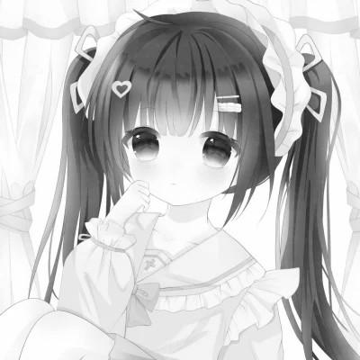 120张微信头像黑白漫画女生可爱图片
