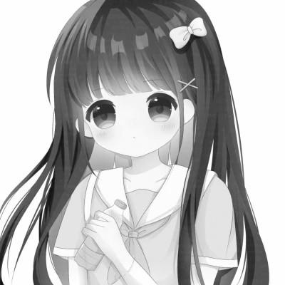 120张微信头像黑白漫画女生可爱图片