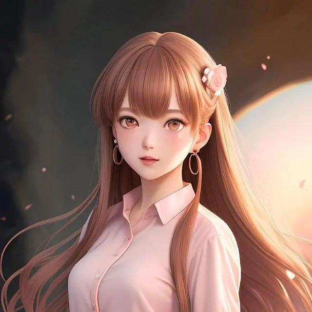 让人眼前一亮的AI绘画粉色系女生头像图片