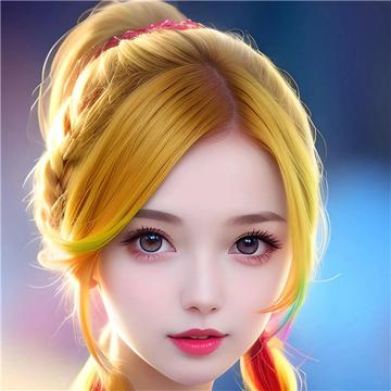 染彩色头发的超酷女生头像图片