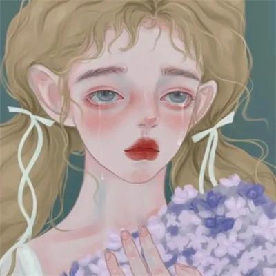 插画女生手绘图片唯美头像