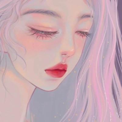 插画女生手绘图片唯美头像