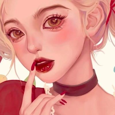 插画女生手绘图片唯美头像