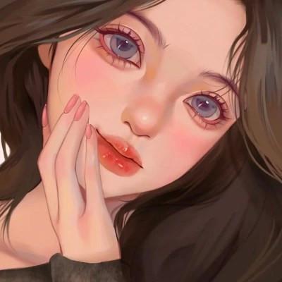 插画女生手绘图片唯美头像