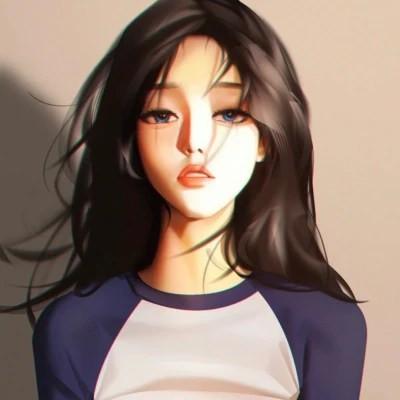 插画女生手绘图片唯美头像