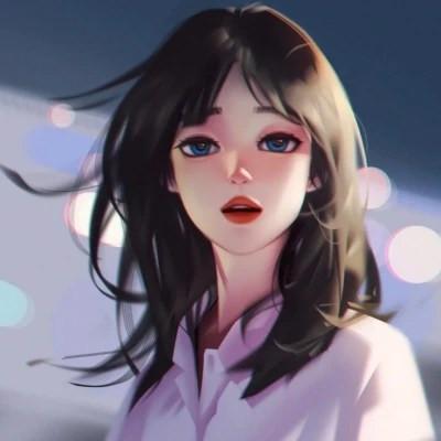 插画女生手绘图片唯美头像