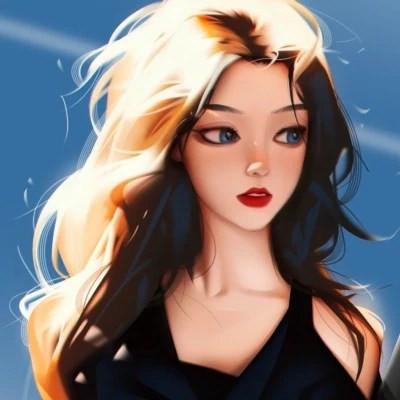 插画女生手绘图片唯美头像