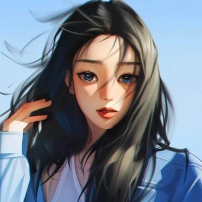 插画女生手绘图片唯美头像