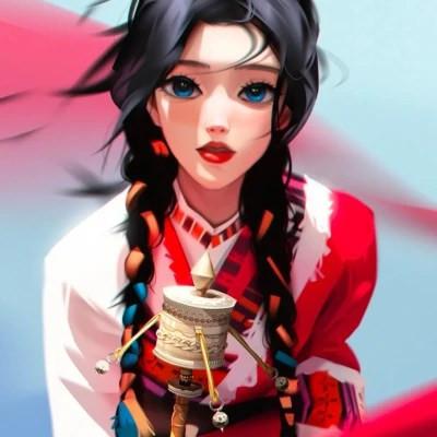插画女生手绘图片唯美头像