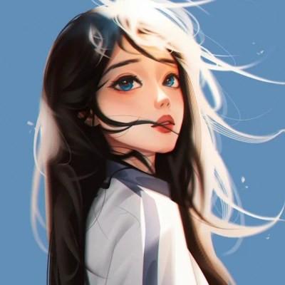 插画女生手绘图片唯美头像