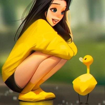 插画女生手绘图片唯美头像