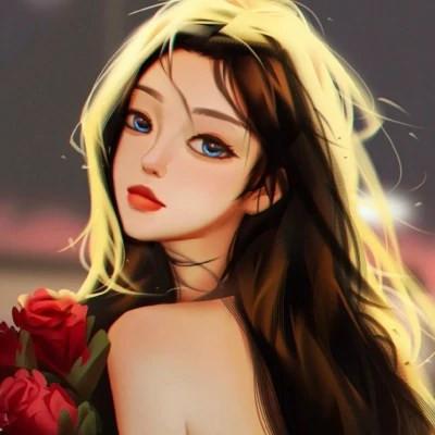 插画女生手绘图片唯美头像