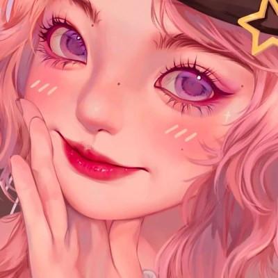 插画女生手绘图片唯美头像