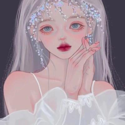 插画女生手绘图片唯美头像