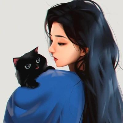 插画女生手绘图片唯美头像