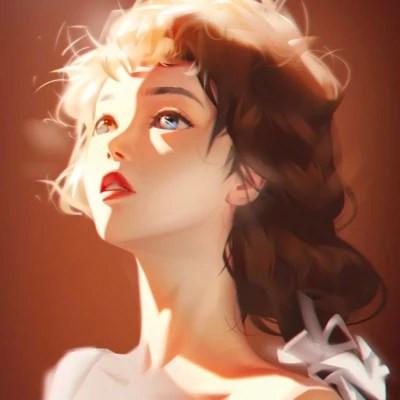 插画女生手绘图片唯美头像