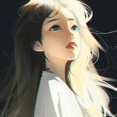 插画女生手绘图片唯美头像