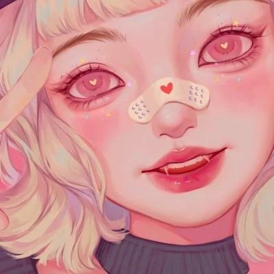 插画女生手绘图片唯美头像