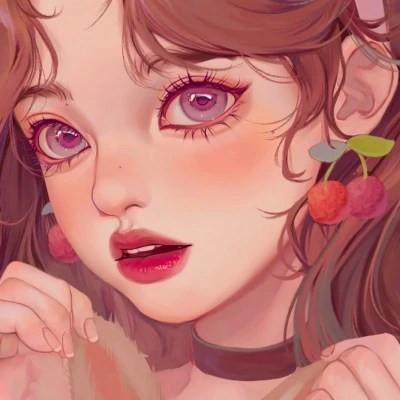 插画女生手绘图片唯美头像