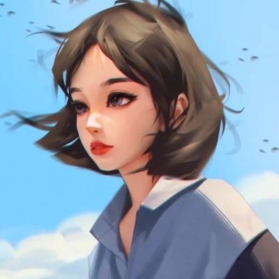 插画女生手绘图片唯美头像
