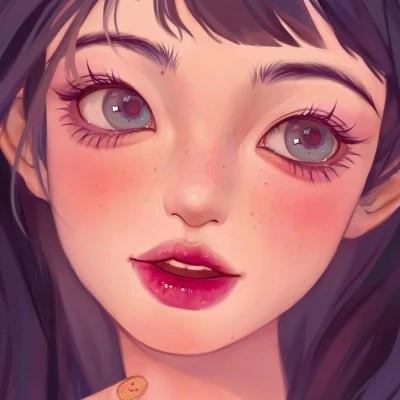 插画女生手绘图片唯美头像