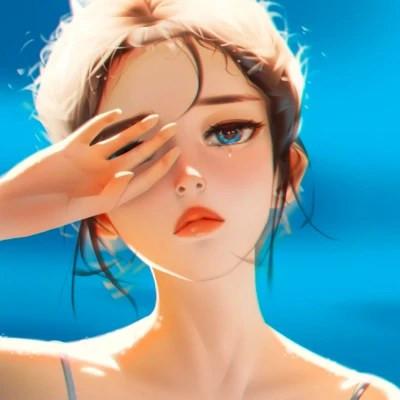 插画女生手绘图片唯美头像