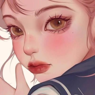插画女生手绘图片唯美头像