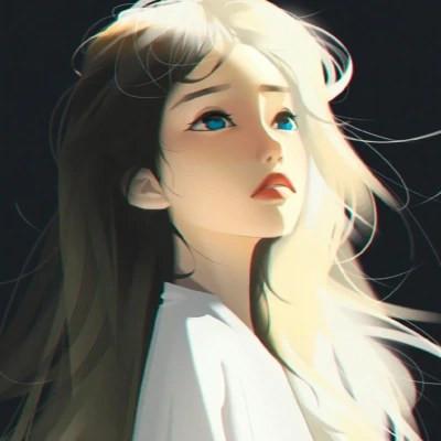 插画女生手绘图片唯美头像