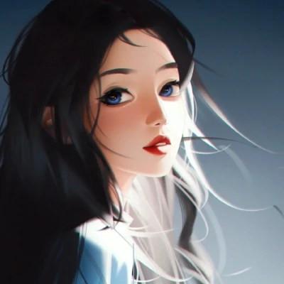 插画女生手绘图片唯美头像