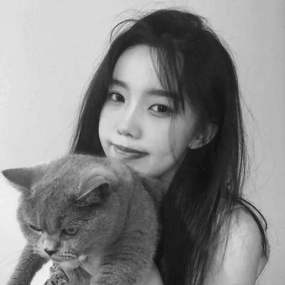 张黑白系女生抱猫头像真人图片大全