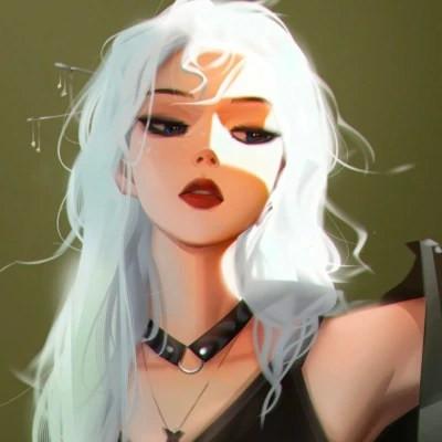插画女生手绘图片唯美头像
