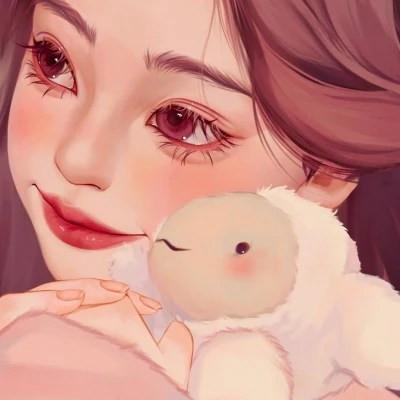 插画女生手绘图片唯美头像