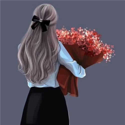 氛围感女生头像不露脸手绘图片