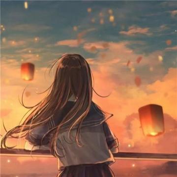 氛围感女生头像不露脸手绘图片