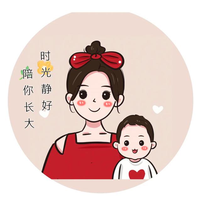 母子母女亲子头像 温暖有爱妈妈带娃动漫卡通头像图片