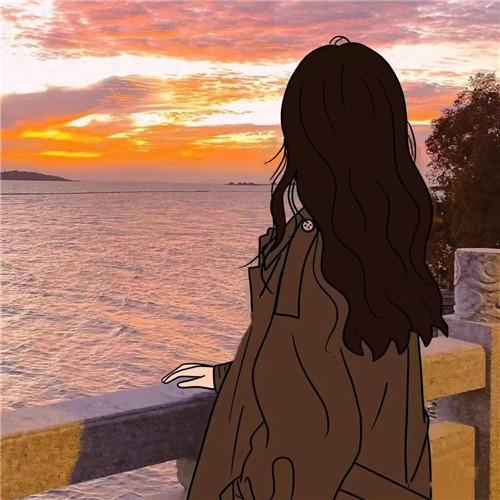 氛围感女生头像不露脸手绘图片