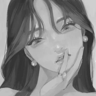 高级头像女氛围感黑白97张