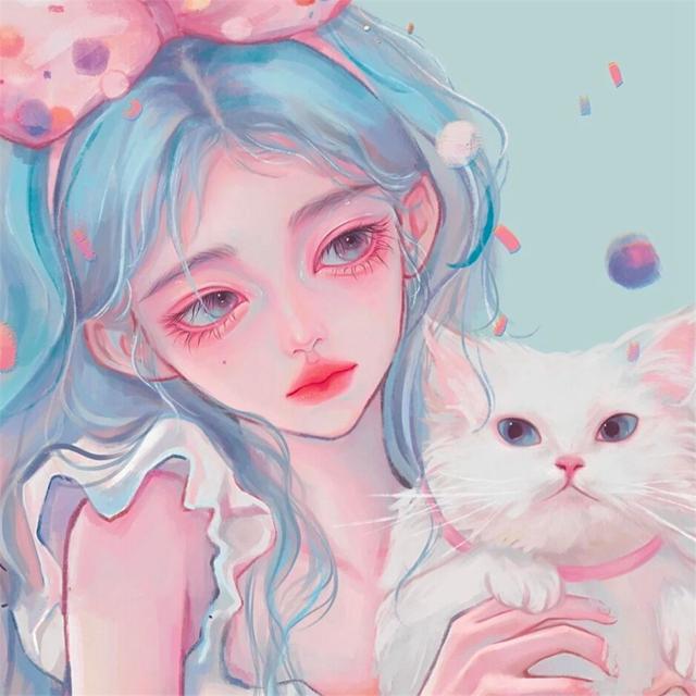 高级漂亮的女生插画头像图片