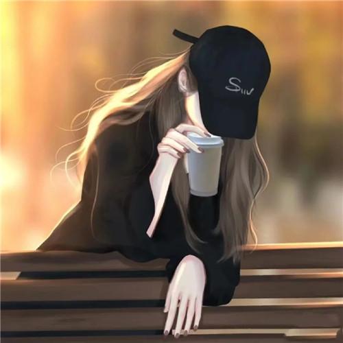 氛围感女生头像不露脸手绘图片