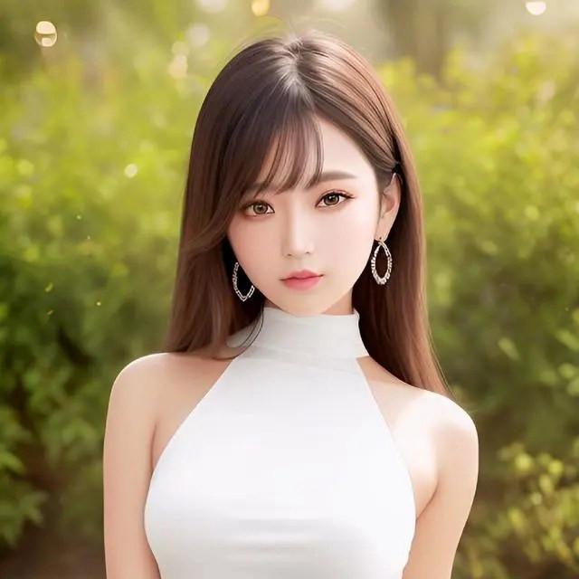 肤白貌美AI绘画女生头像图片