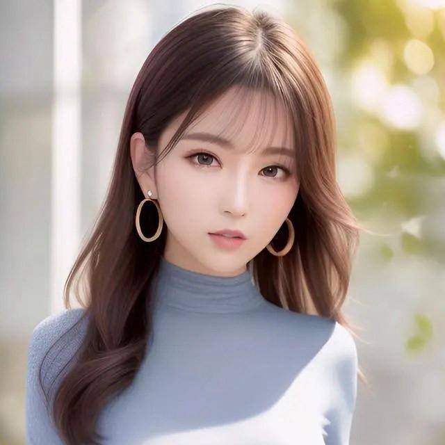 肤白貌美AI绘画女生头像图片