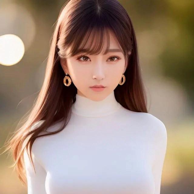 肤白貌美AI绘画女生头像图片
